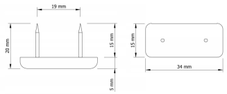 Ślizgacz meblowy podwójny z gwoździem stopka mebla. - 4