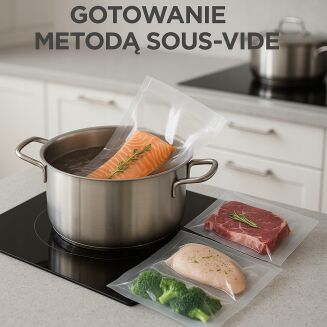 Rolka do pakowania próżniowego 25 × 600 cm – folia moletowana PA/PE, do żywności, sous-vide. - 6