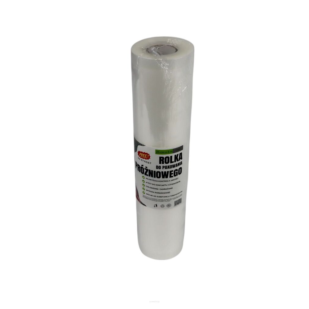 Rolka do pakowania próżniowego 25 × 600 cm – folia moletowana PA/PE, do żywności, sous-vide.