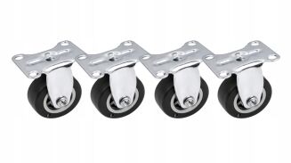 Rolka meblowa stała Ø 40 mm — gumowana, ocynkowana, z płytką 38 × 46 mm. - 4