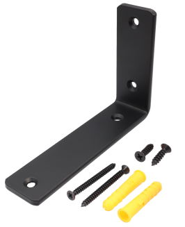 Zestaw 2× wsporników półki LOFT L180 × 100 × 38 mm – czarny mat + zestaw montażowy. - 4