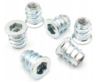 Mufa wkręcana z kołnierzem na imbus M8×12,5×15 mm — stalowa, dwugwintowa. - 2