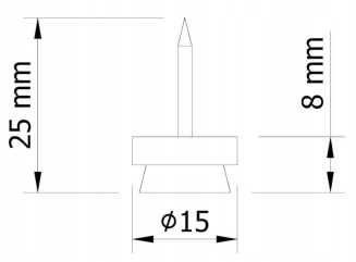 Ślizg pojedynczy z gwoździem i filcem, czarny. - 5