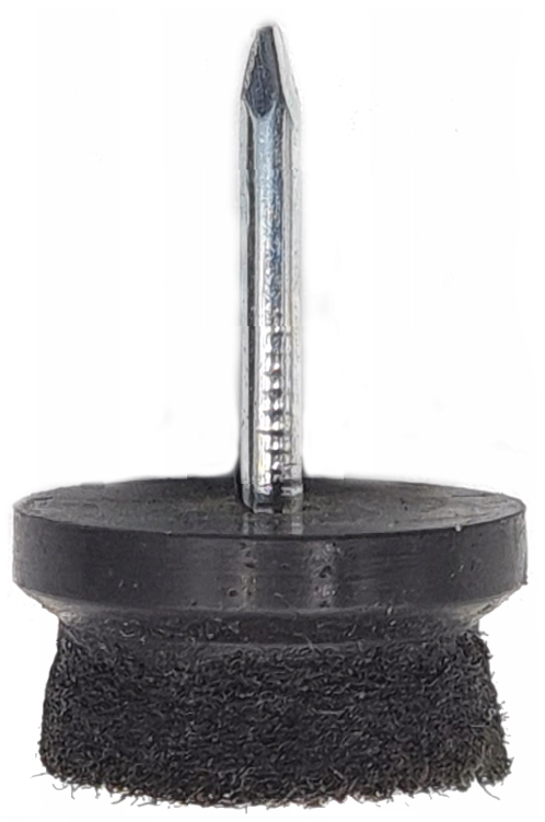 Ślizg pojedynczy z gwoździem i filcem, czarny.