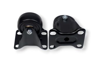 Kółko meblowe stałe Ø 50 mm — gumowane, czarne, podstawa 54 × 70 mm. - 4