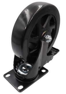 Zestaw 4 kółek obrotowych Ø 125 mm z hamulcem – gumowane, łożyskowane, podstawa 63 × 94 mm. - 5