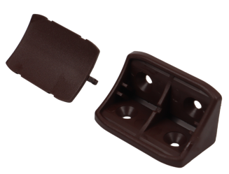 Kątownik podwójny z zaślepką – podpórka do półki, komandorek ciemny brąz. - 2