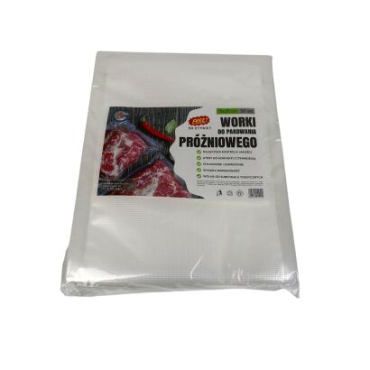 Worki próżniowe moletowane 15×20 cm – 50 szt., PA/PE, do pakowania i sous-vide.