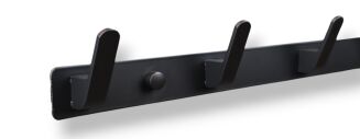 Wieszak ścienny loft czarny aluminiowy z 5 haczykami. - 2