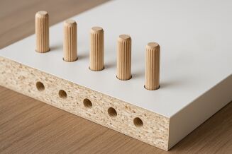 Kołek meblowy drewniany ryflowany 6×35 mm — łącznik montażowy. - 4