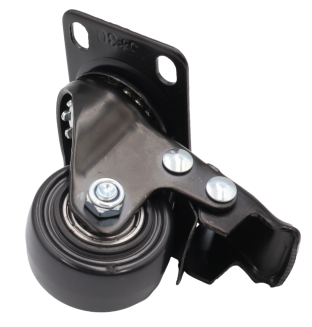 Kółko obrotowe z hamulcem łożyskowane Ø 40 mm – guma, podstawa 43 × 60 mm. - 3