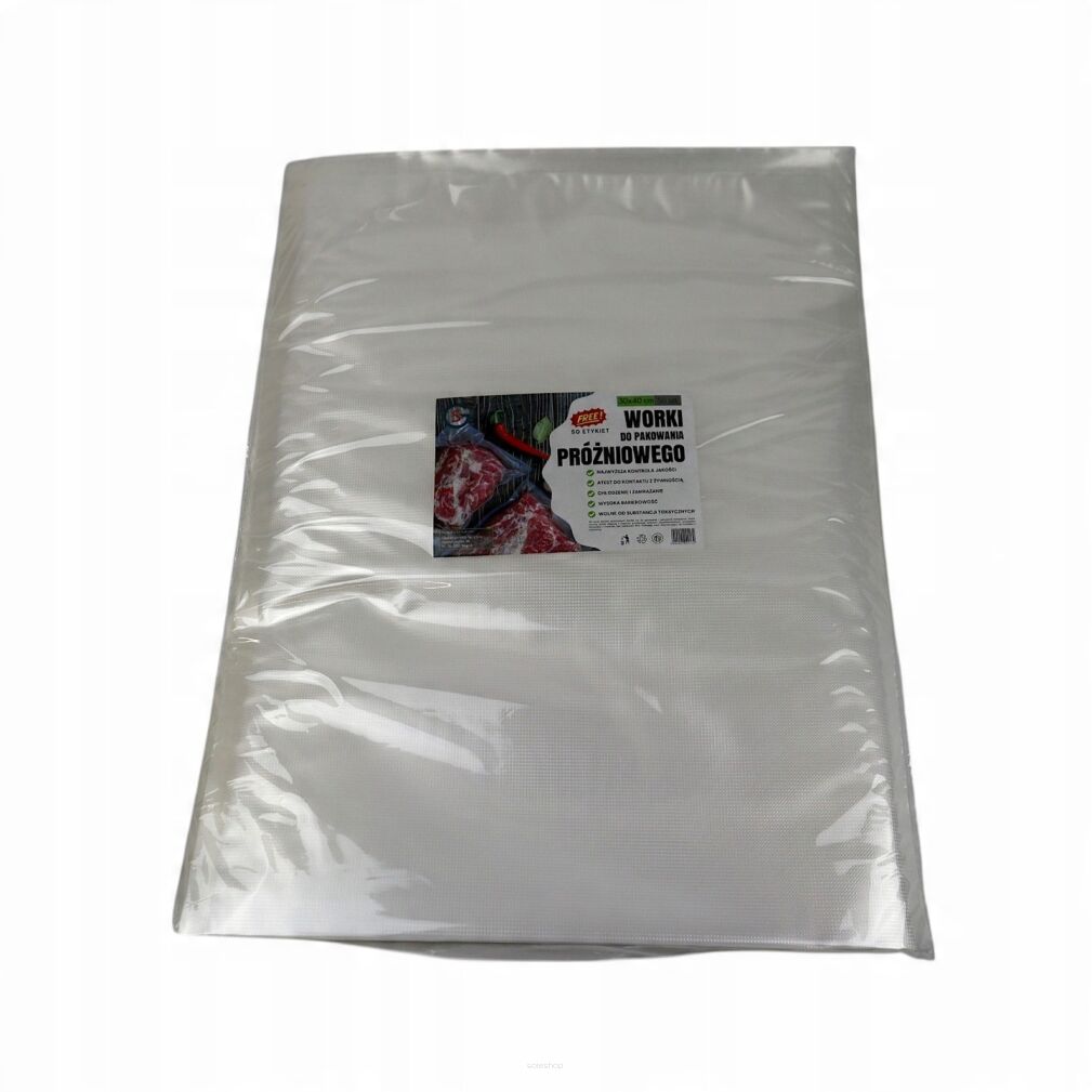 Worki próżniowe moletowane 28×40 cm – 50 szt., PA/PE, do pakowania i sous-vide.