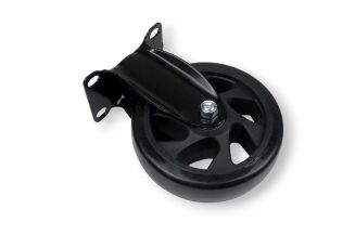 Kółko meblowe stałe Ø 125 mm — gumowane, czarne, podstawa 63 × 94 mm. - 2