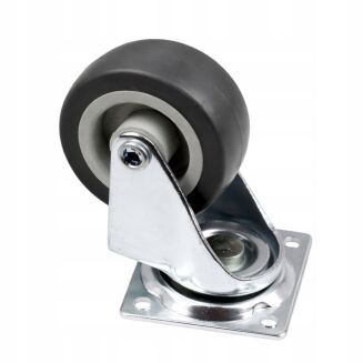 Kółko meblowe obrotowe Ø50 mm gumowane z podstawą 42 x 42 mm, ocynk. - 3