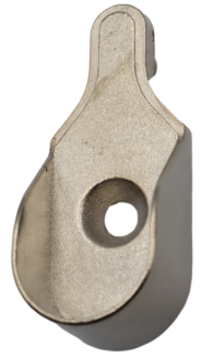 Wspornik drążka meblowego owalnego – niklowany uchwyt z odlewu, montaż na 2 bolce i 1 otwór. - 2