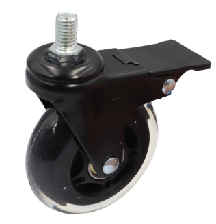 Kółko obrotowe Ø 75 mm kauczukowe z hamulcem i trzpieniem montażowym M10 × 15 mm. - 2