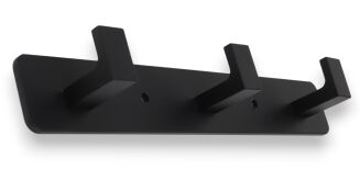 Wieszak ścienny loft czarny z 3 haczykami — stalowy, przykręcany. - 2