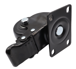 Zestaw 8 kółek obrotowych Ø 65 mm z hamulcem – gumowane, łożyskowane, podstawa 63 × 94 mm. - 5