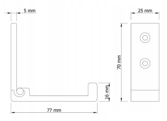 Wieszak pojedynczy składany aluminiowy czarny loft – montaż przykręcany. - 4