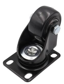 Kółko obrotowe łożyskowane Ø 40 mm z gumą – podstawa 43 × 60 mm. - 3